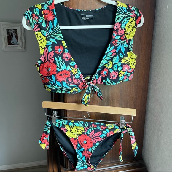 Adore Me Floral Tie-Front Bikini Set - Picture 1 of 10